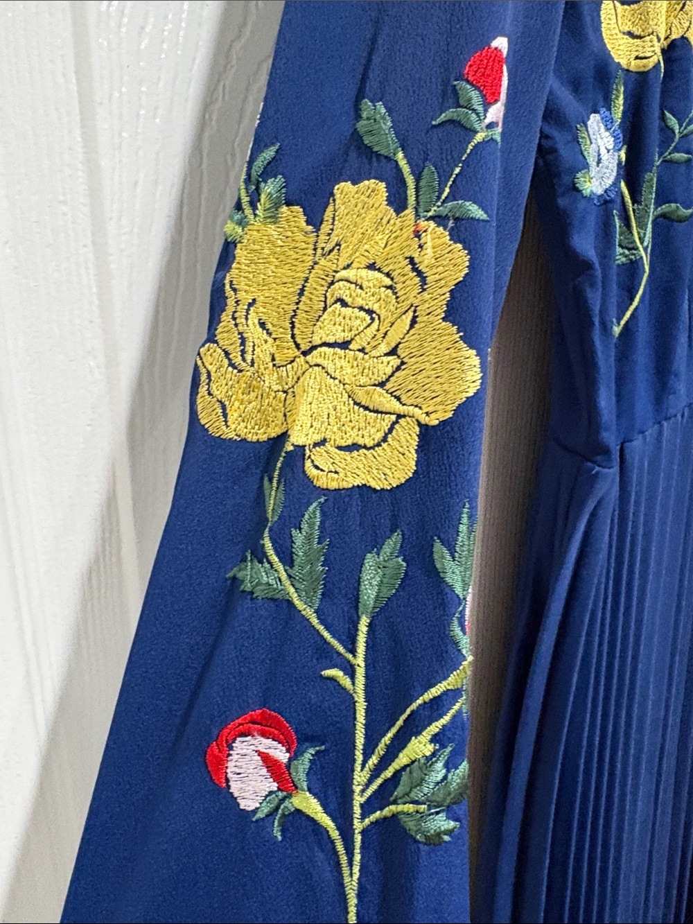 ASOS Navy Maxi Dress with Multicolor Floral Embroidery - Picture 3 of 5